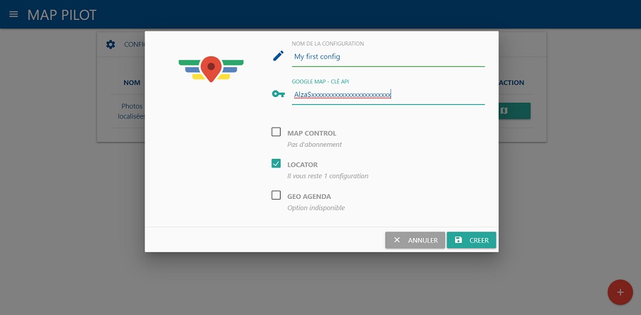 Configuration creation form